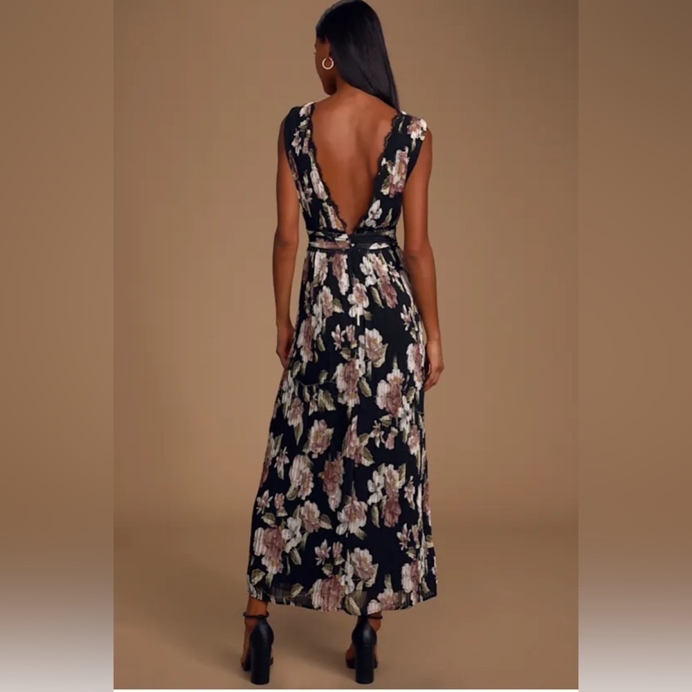 Lulu's We Made it Black Floral Dress - Picture 3 of 9